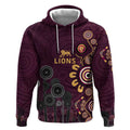 Brisbane Lions Football Hoodie Aboriginal Dot and Spiral Art