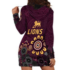 Brisbane Lions Football Hoodie Dress Aboriginal Dot and Spiral Art