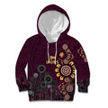 Brisbane Lions Football Kid Hoodie Aboriginal Dot and Spiral Art