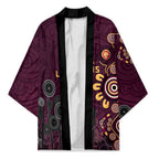 Brisbane Lions Football Kimono Aboriginal Dot and Spiral Art