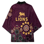 Brisbane Lions Football Kimono Aboriginal Dot and Spiral Art