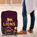 Brisbane Lions Football Luggage Cover Aboriginal Dot and Spiral Art