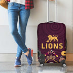 Brisbane Lions Football Luggage Cover Aboriginal Dot and Spiral Art