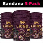 Brisbane Lions Football Neck Gaiter Aboriginal Dot and Spiral Art