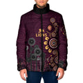 Brisbane Lions Football Padded Jacket Aboriginal Dot and Spiral Art