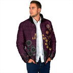 Brisbane Lions Football Padded Jacket Aboriginal Dot and Spiral Art