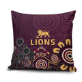 Brisbane Lions Football Pillow Cover Aboriginal Dot and Spiral Art