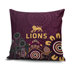 Brisbane Lions Football Pillow Cover Aboriginal Dot and Spiral Art