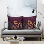 Brisbane Lions Football Pillow Cover Aboriginal Dot and Spiral Art