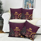 Brisbane Lions Football Pillow Cover Aboriginal Dot and Spiral Art