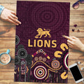 Brisbane Lions Football Puzzle Aboriginal Dot and Spiral Art