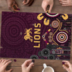 Brisbane Lions Football Puzzle Aboriginal Dot and Spiral Art