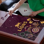 Brisbane Lions Football Puzzle Aboriginal Dot and Spiral Art