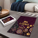 Brisbane Lions Football Puzzle Aboriginal Dot and Spiral Art