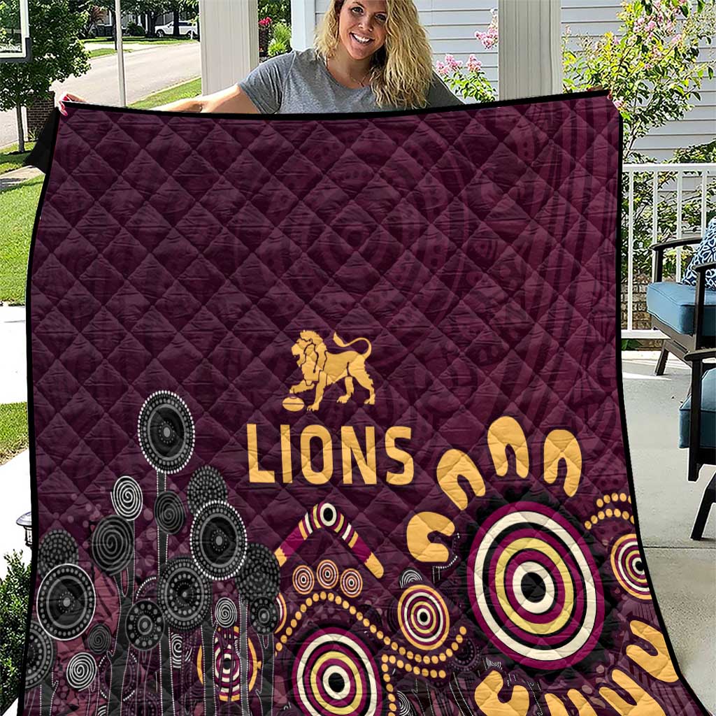 Brisbane Lions Football Quilt Aboriginal Dot and Spiral Art