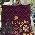 Brisbane Lions Football Quilt Aboriginal Dot and Spiral Art