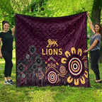 Brisbane Lions Football Quilt Aboriginal Dot and Spiral Art