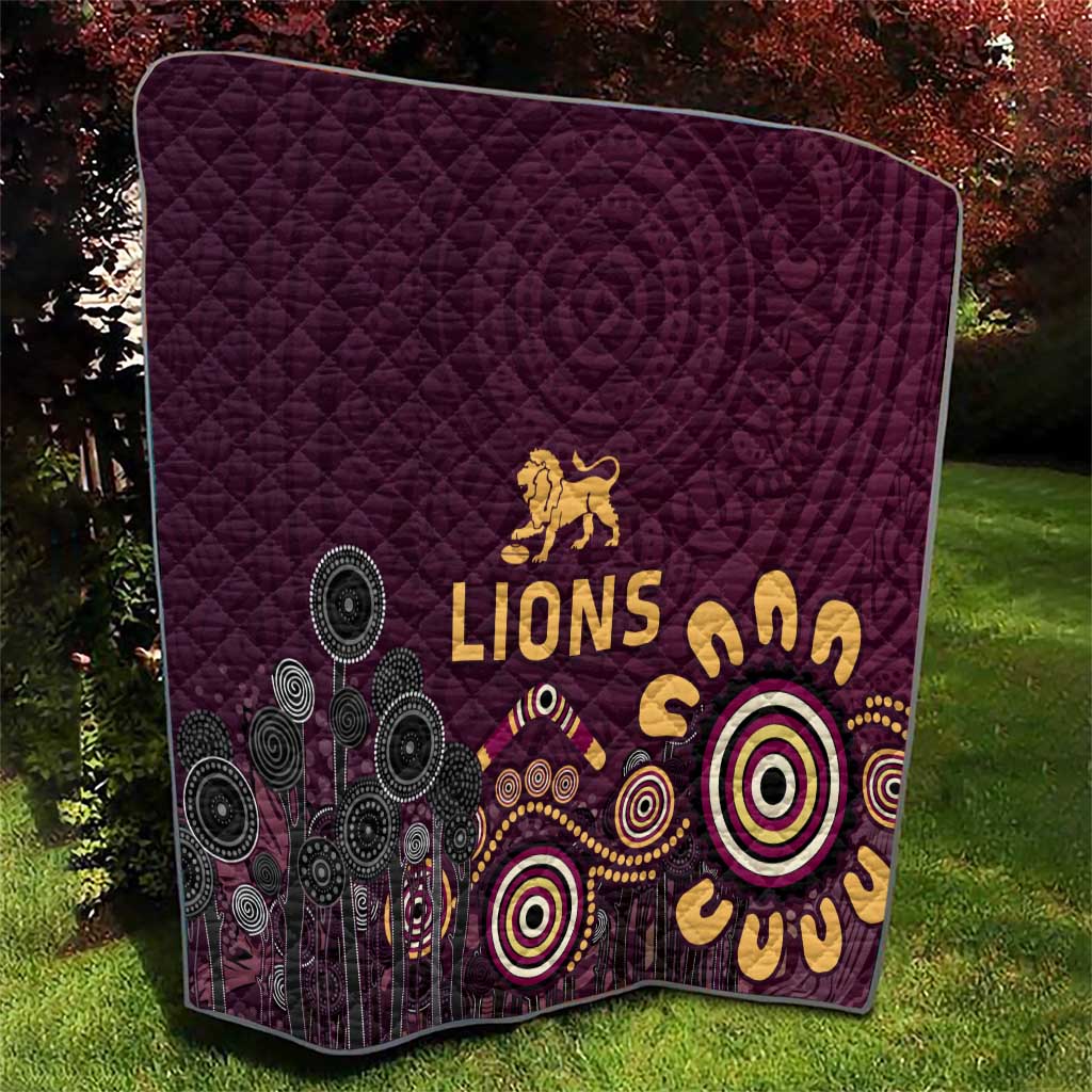 Brisbane Lions Football Quilt Aboriginal Dot and Spiral Art
