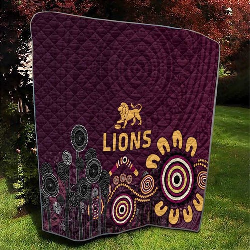 Brisbane Lions Football Quilt Aboriginal Dot and Spiral Art