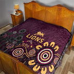 Brisbane Lions Football Quilt Aboriginal Dot and Spiral Art