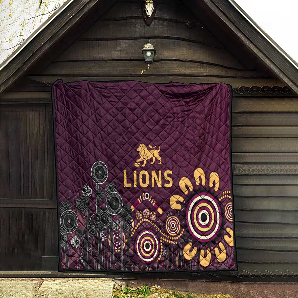 Brisbane Lions Football Quilt Aboriginal Dot and Spiral Art