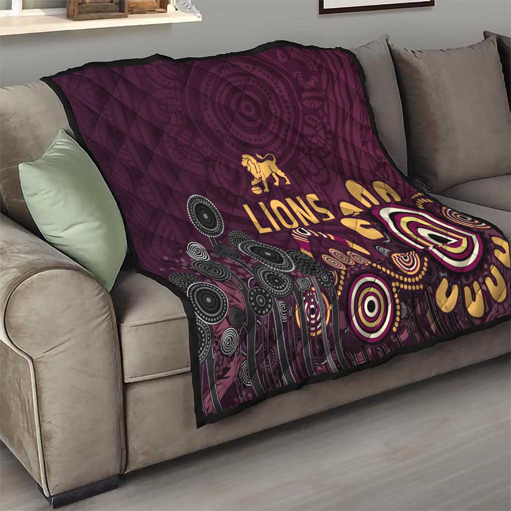 Brisbane Lions Football Quilt Aboriginal Dot and Spiral Art