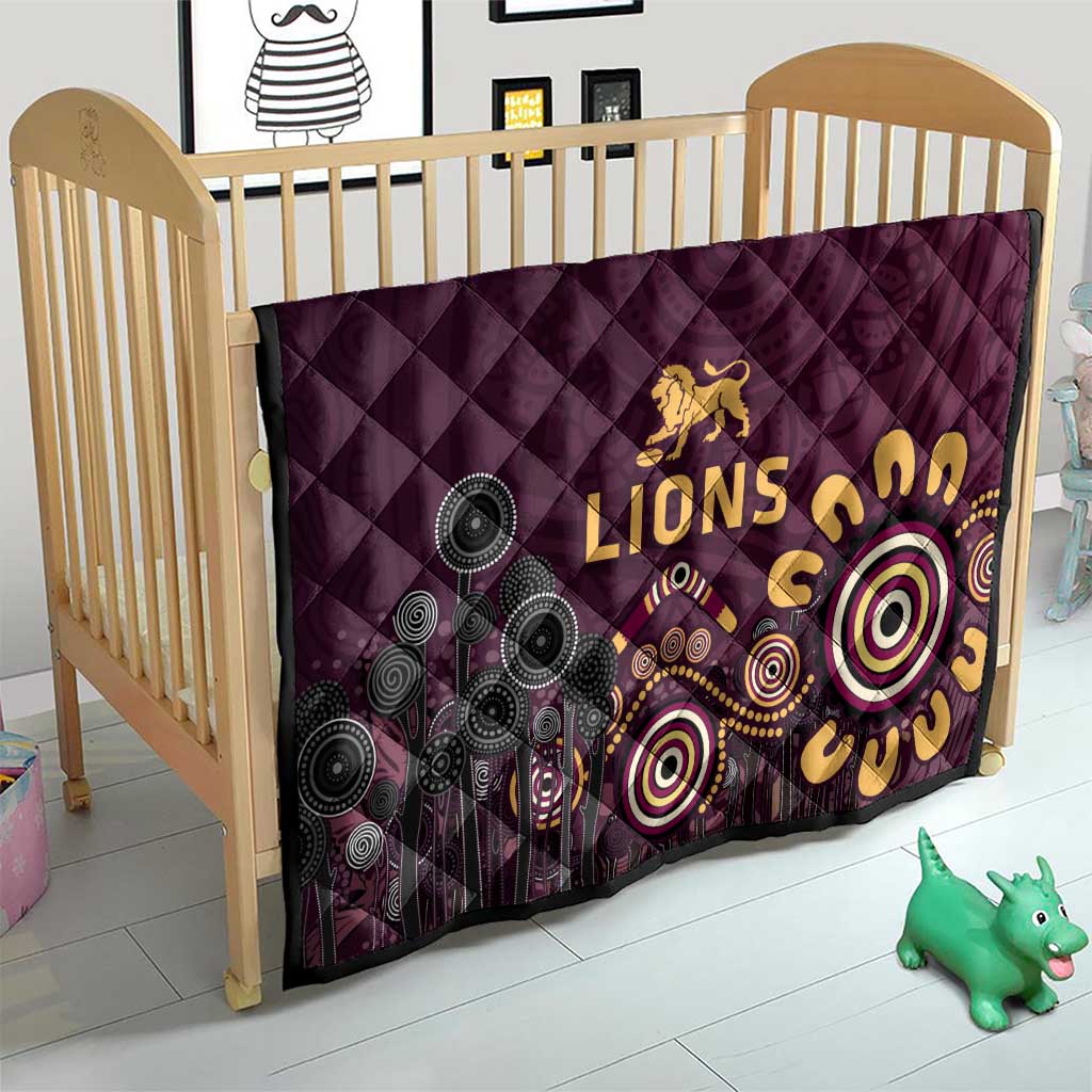 Brisbane Lions Football Quilt Aboriginal Dot and Spiral Art