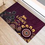 Brisbane Lions Football Rubber Doormat Aboriginal Dot and Spiral Art