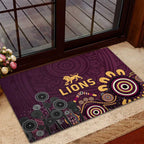 Brisbane Lions Football Rubber Doormat Aboriginal Dot and Spiral Art