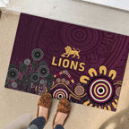 Brisbane Lions Football Rubber Doormat Aboriginal Dot and Spiral Art