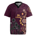 Brisbane Lions Football Rugby Jersey Aboriginal Dot and Spiral Art