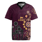 Brisbane Lions Football Rugby Jersey Aboriginal Dot and Spiral Art