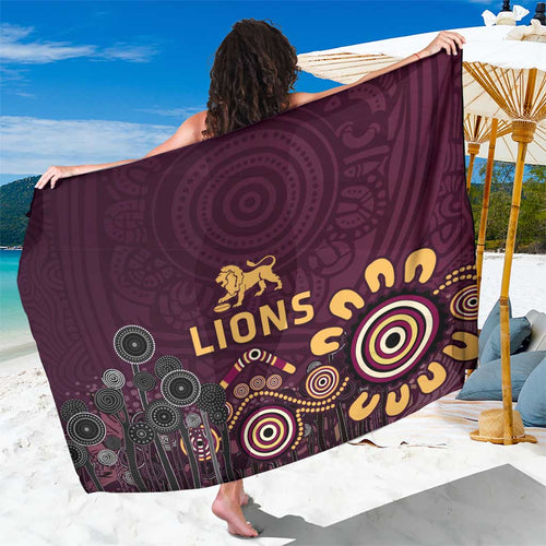 Brisbane Lions Football Sarong Aboriginal Dot and Spiral Art