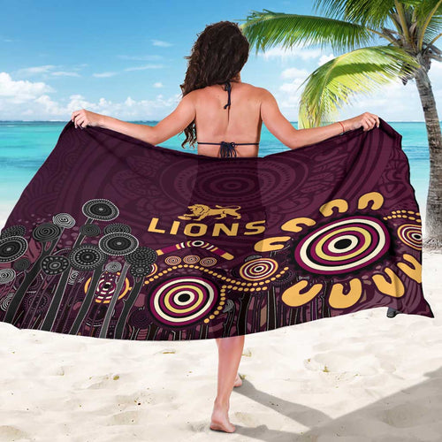 Brisbane Lions Football Sarong Aboriginal Dot and Spiral Art