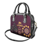 Brisbane Lions Football Shoulder Handbag Aboriginal Dot and Spiral Art