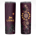 Brisbane Lions Football Skinny Tumbler Aboriginal Dot and Spiral Art
