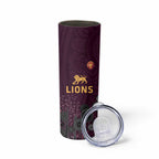 Brisbane Lions Football Skinny Tumbler Aboriginal Dot and Spiral Art