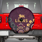 Brisbane Lions Football Spare Tire Cover Aboriginal Dot and Spiral Art