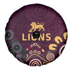 Brisbane Lions Football Spare Tire Cover Aboriginal Dot and Spiral Art