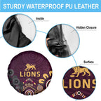 Brisbane Lions Football Spare Tire Cover Aboriginal Dot and Spiral Art