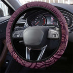 Brisbane Lions Football Steering Wheel Cover Aboriginal Dot and Spiral Art