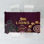 Brisbane Lions Football Tablecloth Aboriginal Dot and Spiral Art