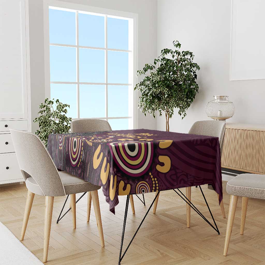 Brisbane Lions Football Tablecloth Aboriginal Dot and Spiral Art