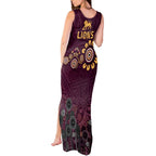 Brisbane Lions Football Tank Maxi Dress Aboriginal Dot and Spiral Art