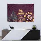 Brisbane Lions Football Tapestry Aboriginal Dot and Spiral Art