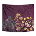 Brisbane Lions Football Tapestry Aboriginal Dot and Spiral Art