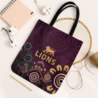 Brisbane Lions Football Tote Bag Aboriginal Dot and Spiral Art