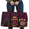 Brisbane Lions Football Travel Bag Aboriginal Dot and Spiral Art