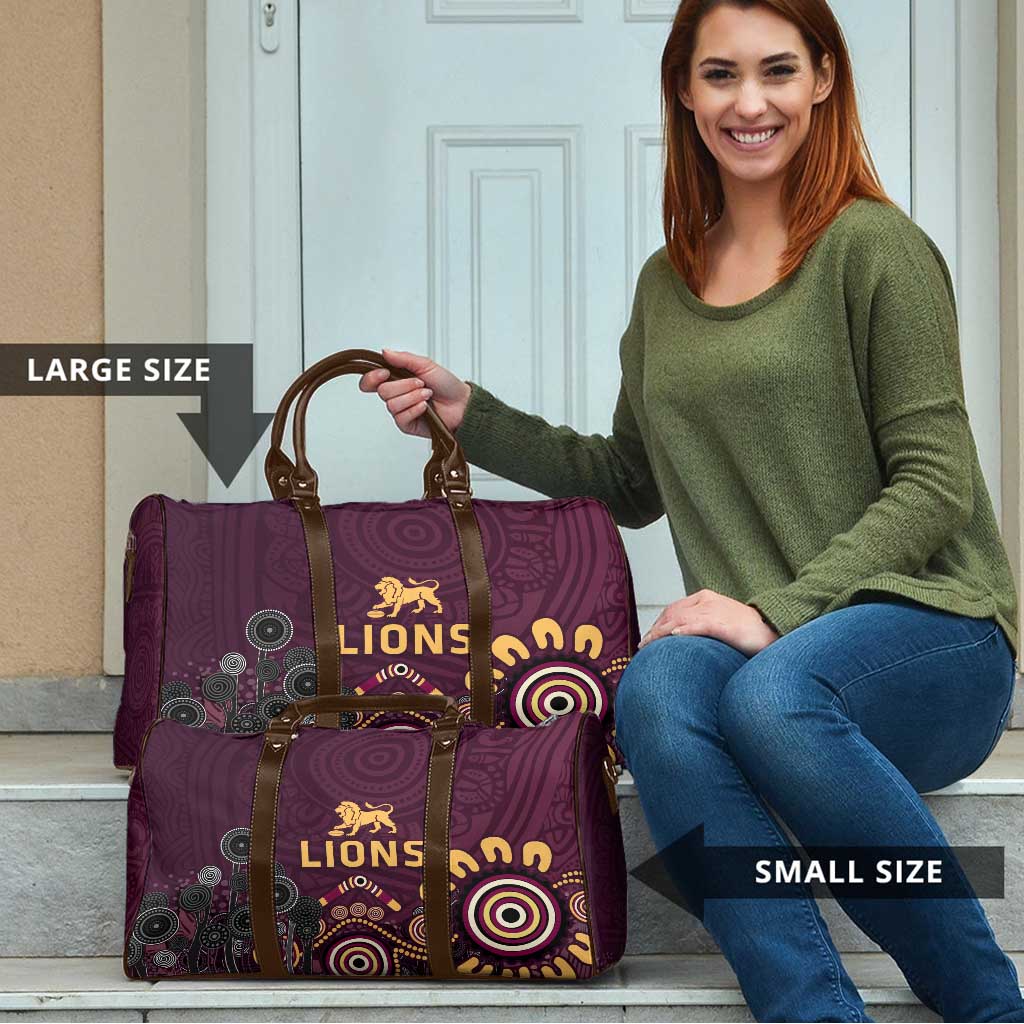 Brisbane Lions Football Travel Bag Aboriginal Dot and Spiral Art