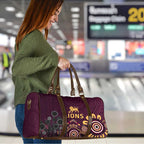 Brisbane Lions Football Travel Bag Aboriginal Dot and Spiral Art